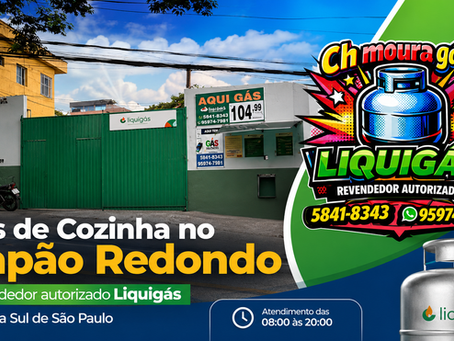 Fachada da Ch Moura Gás, revendedor autorizado Liquigás no Capão Redondo em São Paulo