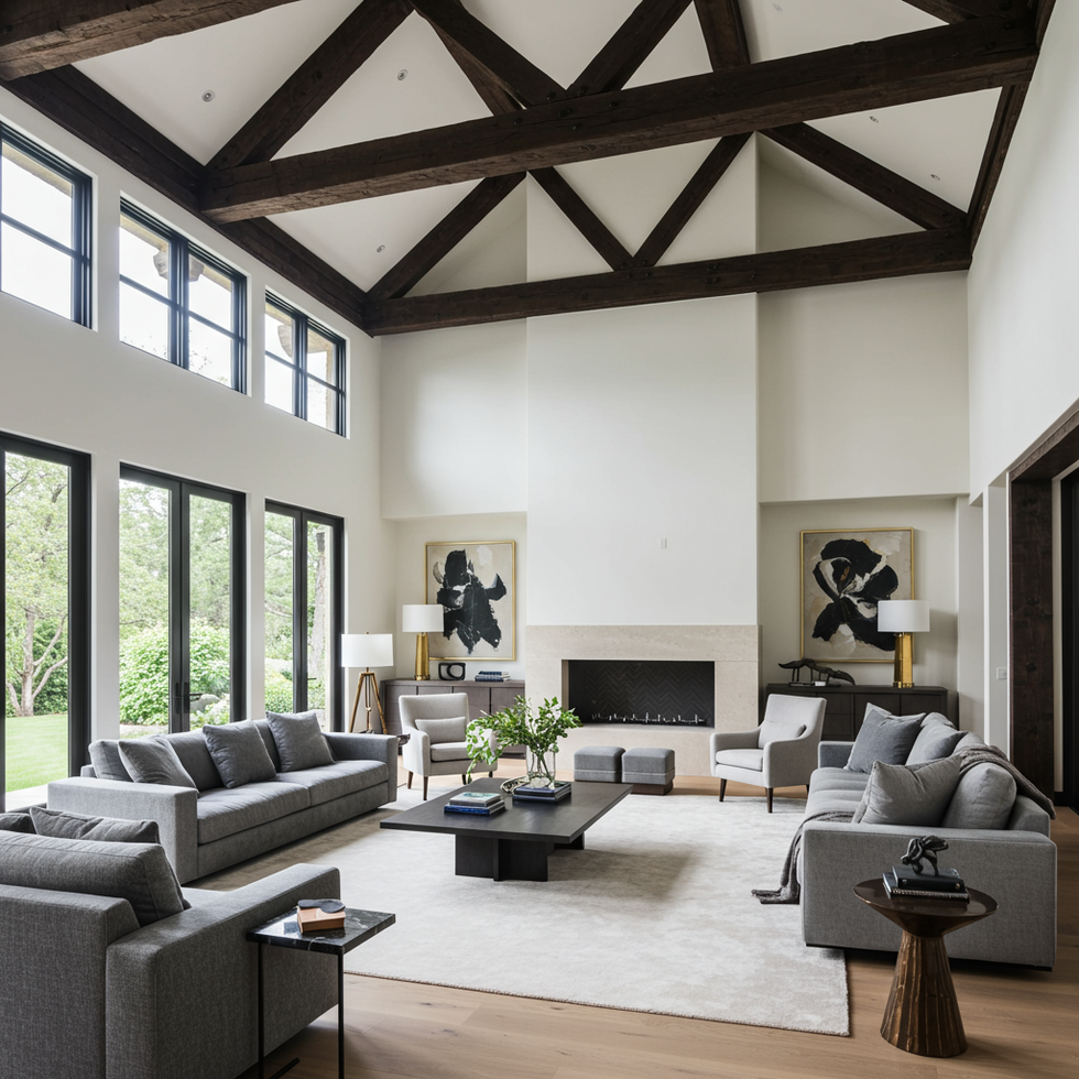 Beam Design to Elevate Living Room