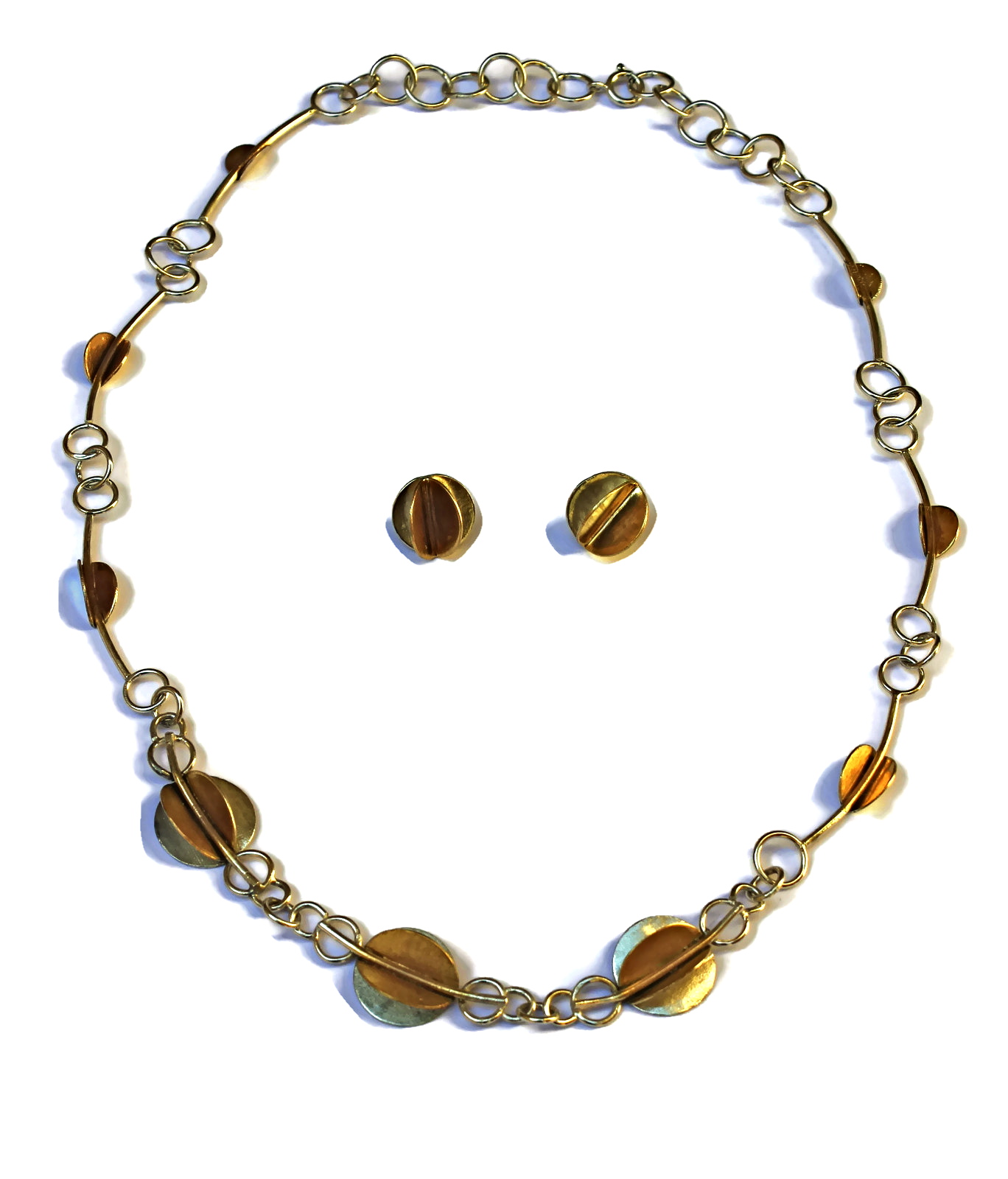 Scale Necklace and Stud Earrings