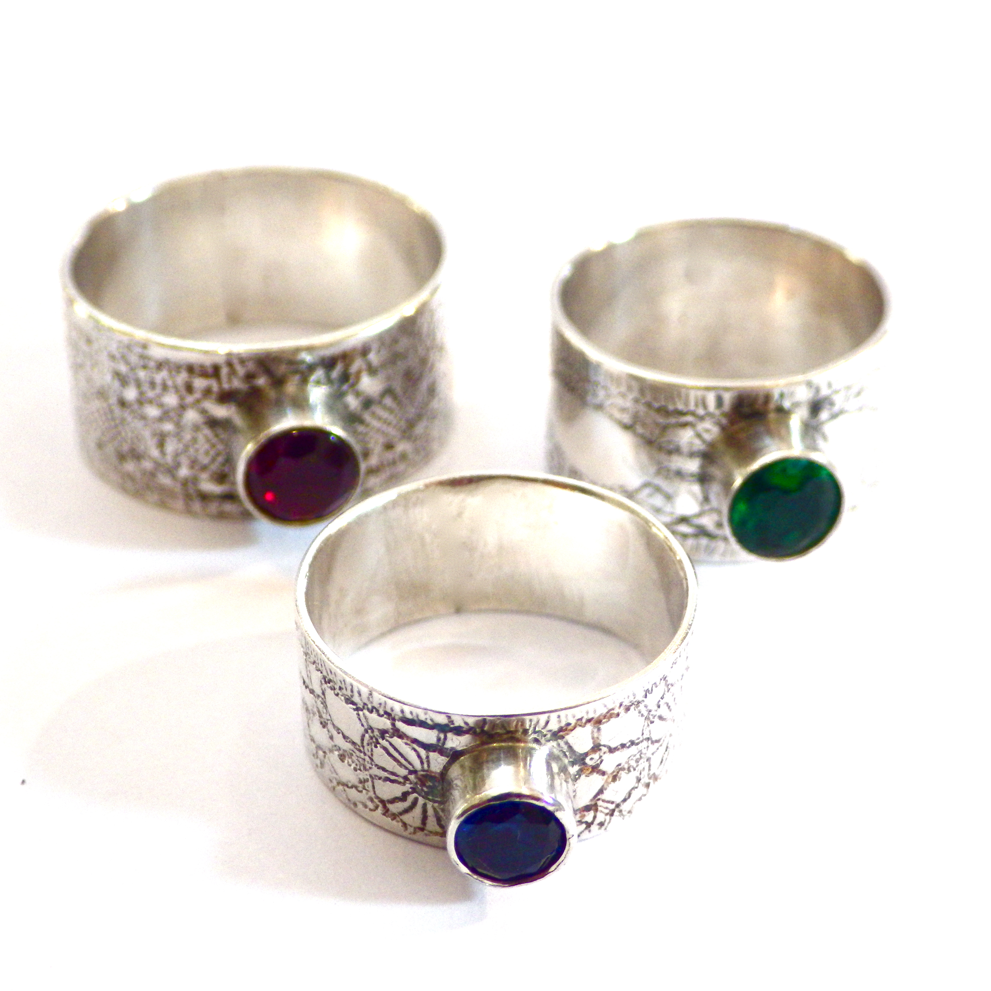 Patterned Stone Rings.