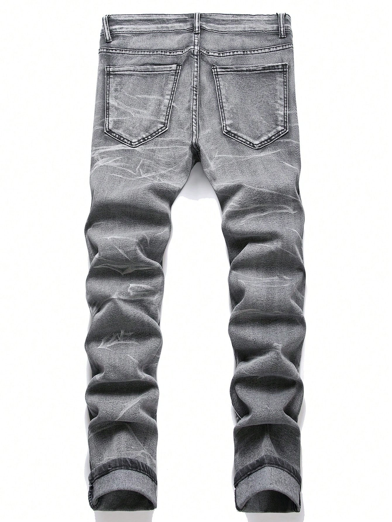 Calça jeans Skinny masculina com elástico,Marca Streetwear