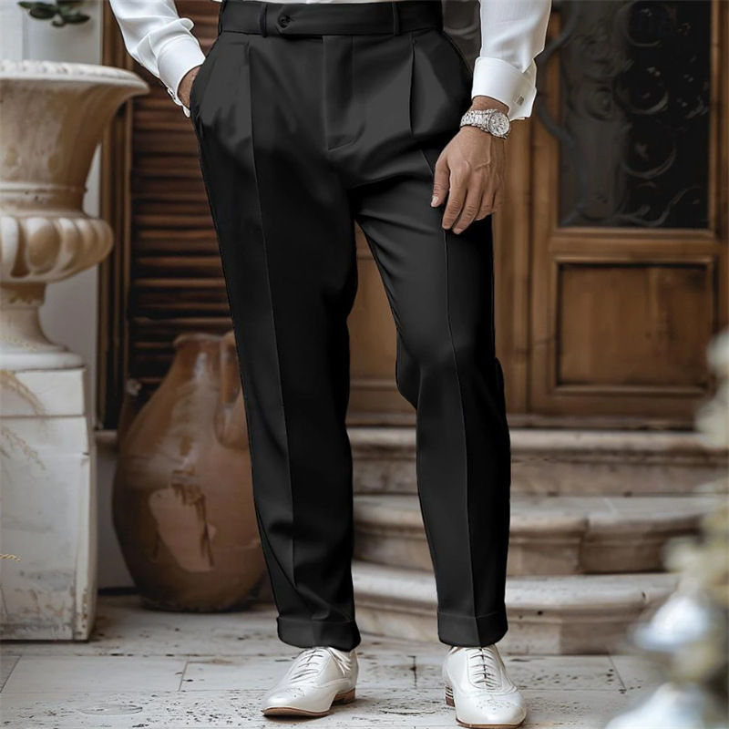 Miniatura: Calça Alfaiataria Slim com Pregas com Superfície Lisa e com elasticidade Natur