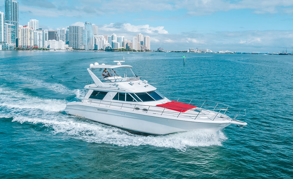 A yacht cruising on the ocean in South Florida