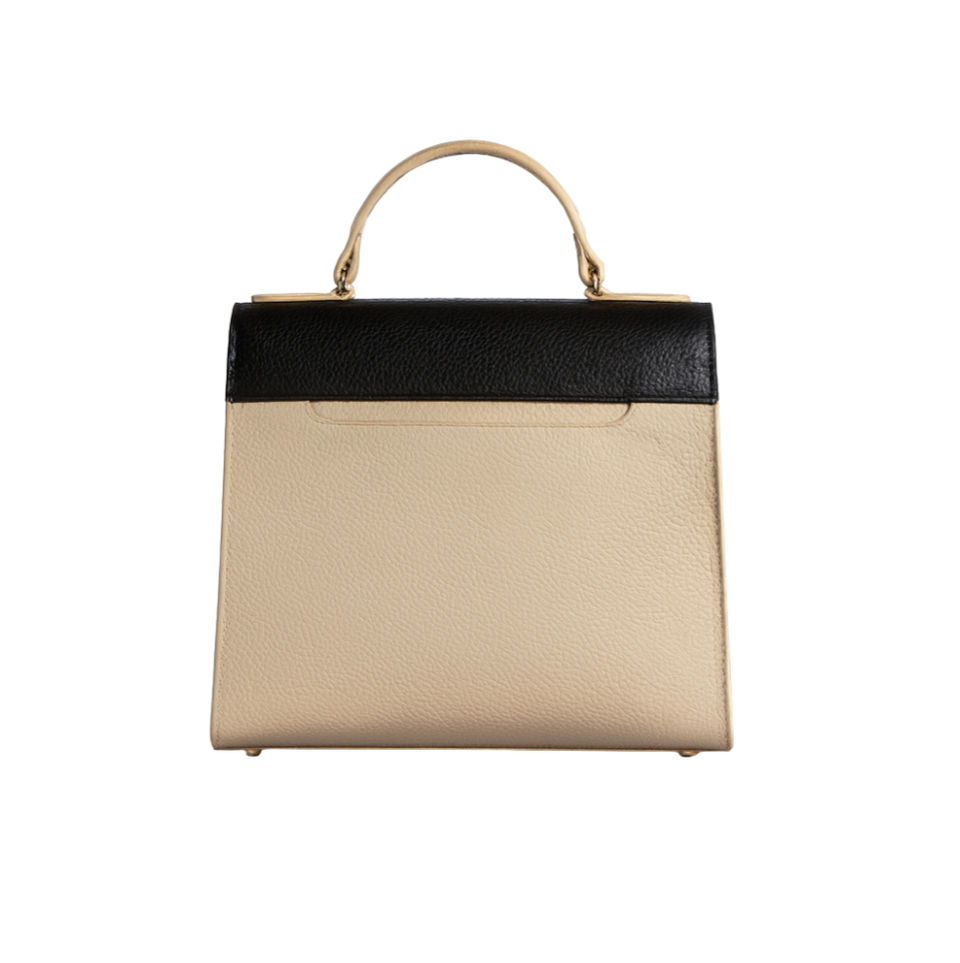 Black and Oat coloured SANA Czarina Top Handle - Back