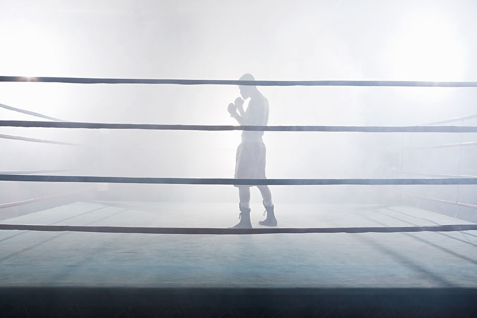 No ringue de boxe