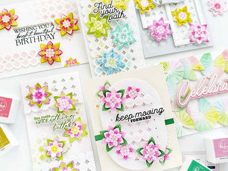 Make the most of your dies: using Pinkfresh Studio Tranquil Water lilies stencils and dies creatively 