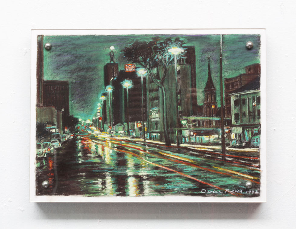Postcard Series Pearl Insurance (Chalk Pastel on Ashrad Mounted on Board behind Perspex Sh