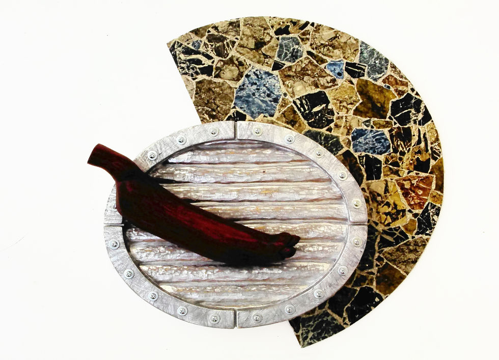 Mirror Fruit 2 (Jelutong, Oil Paint, Aluminium Sheets and Bolts and Plywood)