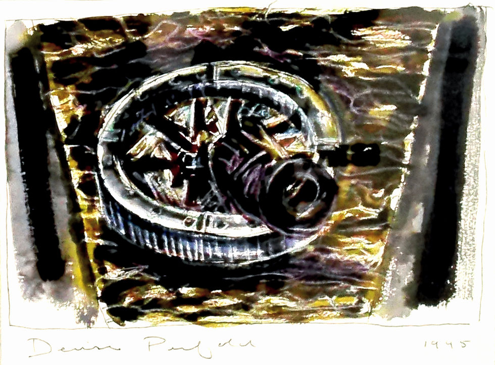 Sketch for Mirror Foot (Oil Pastel and Ink on Paper)