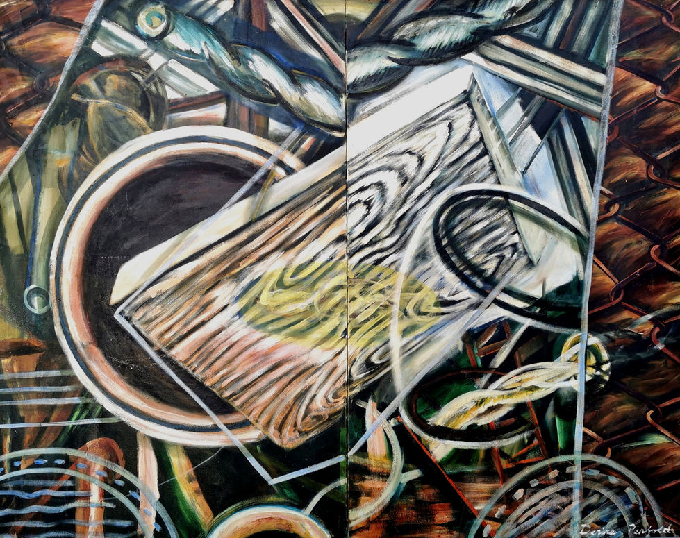 Fencesitter (Oil on Canvas ) 160 x 150cm
