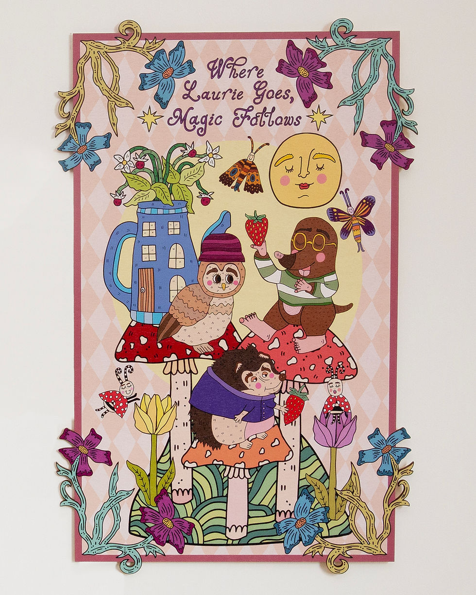 Woodland Magic 🦔 🌝 Personalised Child’s Name Wall Hanging 🦋🍄🌹