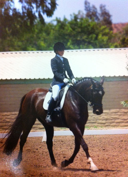 Julie Riding Bay Horse