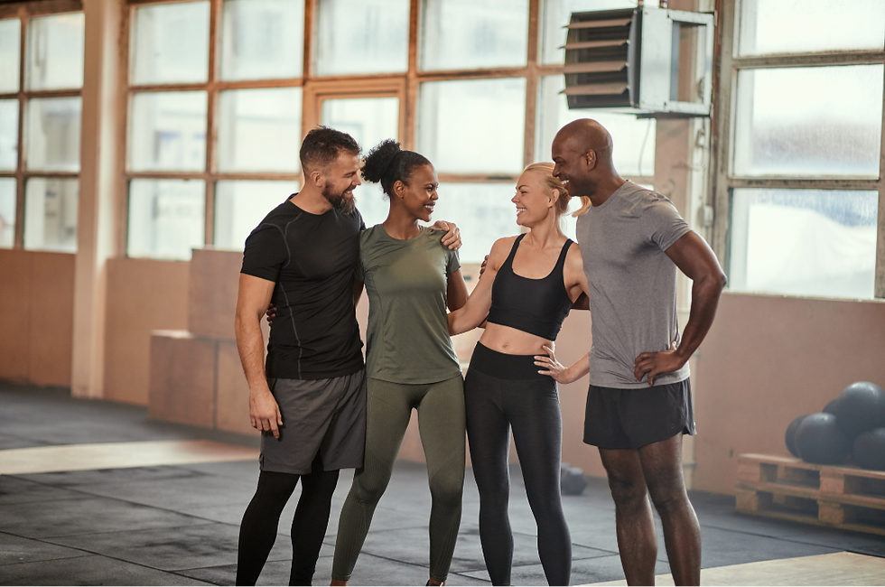 group of people finishing a group fitness class