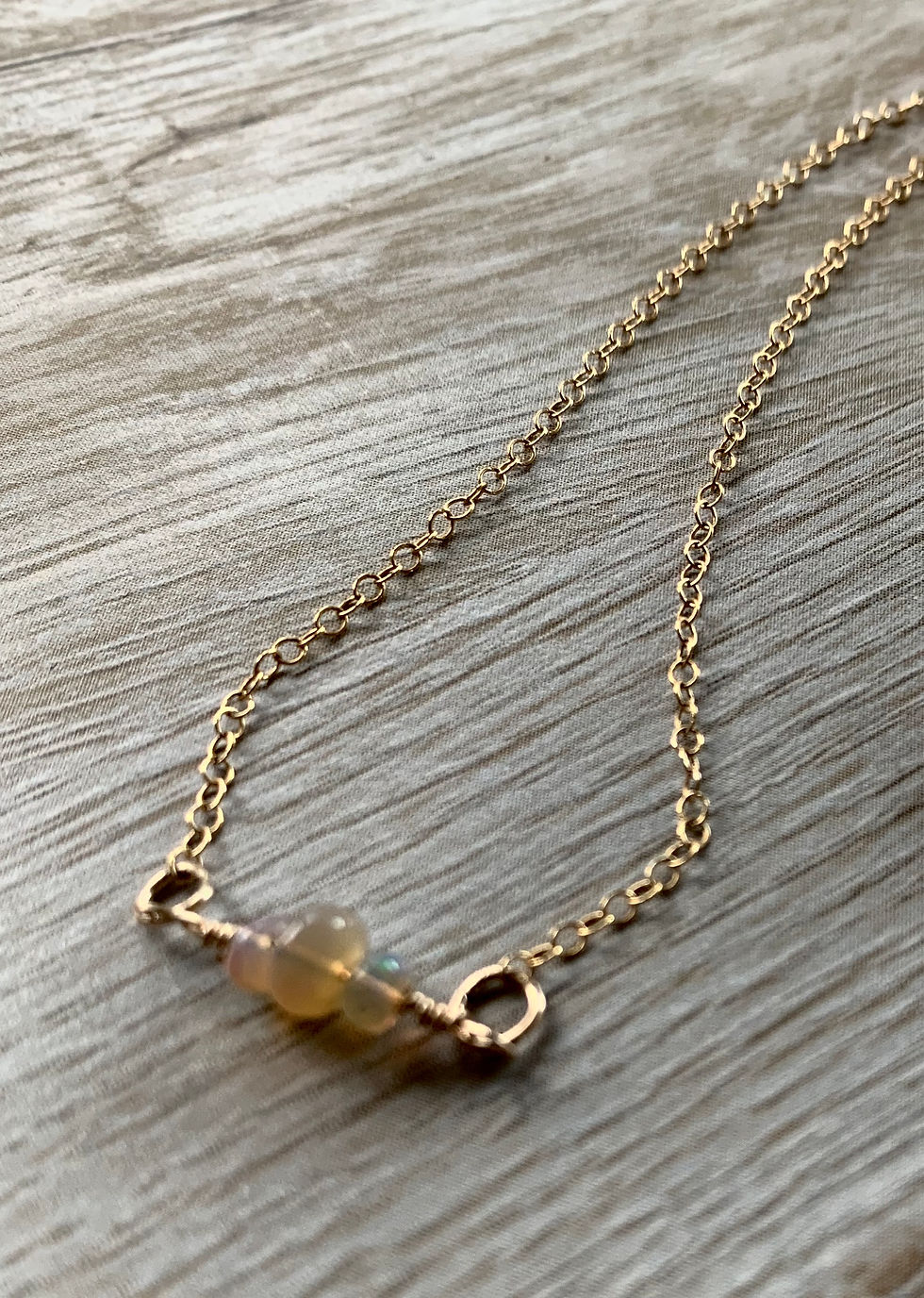 Thumbnail: 14 Karat Gold Filled Ethiopian Opal Infinity Choker