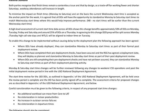 LTB 190/26 - Points of Clarification - USO Deployment
