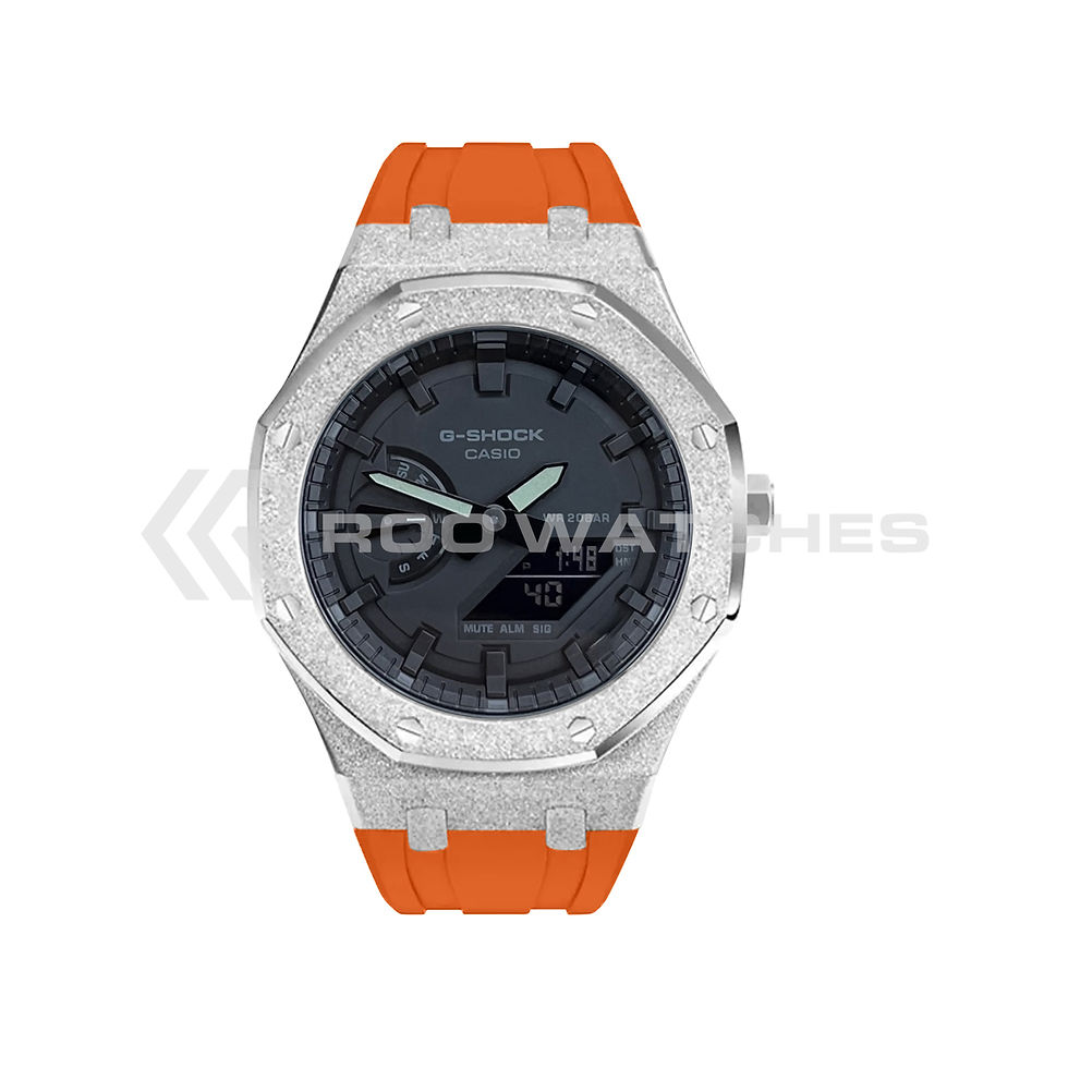 Thumbnail: G-SHOCK CasiOak Frosted Steel Stealth with Rubber Strap