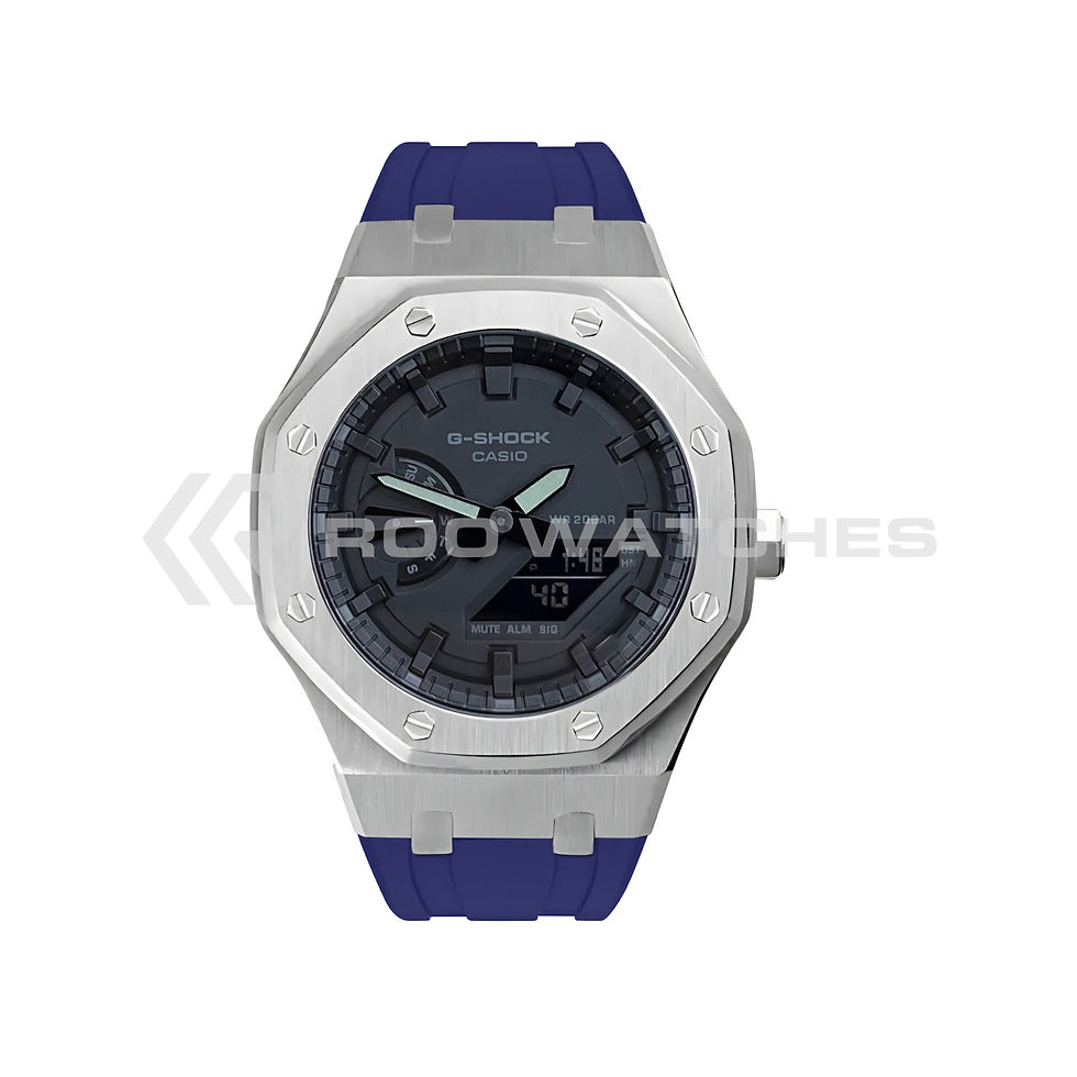 Thumbnail: G-SHOCK CasiOak Steel Stealth with Rubber Strap