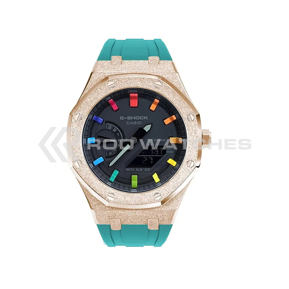 Thumbnail: G-SHOCK CasiOak Frosted Rose Gold Rainbow with Rubber Strap