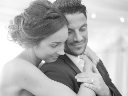 Boutique wedding photography, romantic portrait of couple at black and white in marquee in Southsea and Hayling Island, Hampshire.