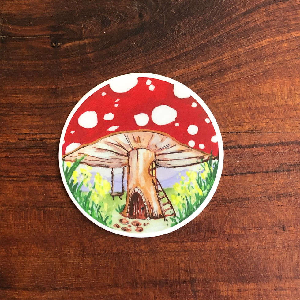 Mushroom House vinyl sticker