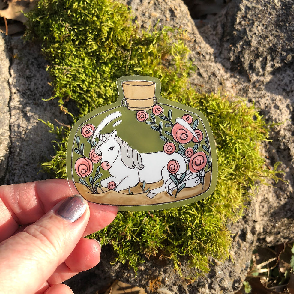 Unicorn "clear" vinyl sticker