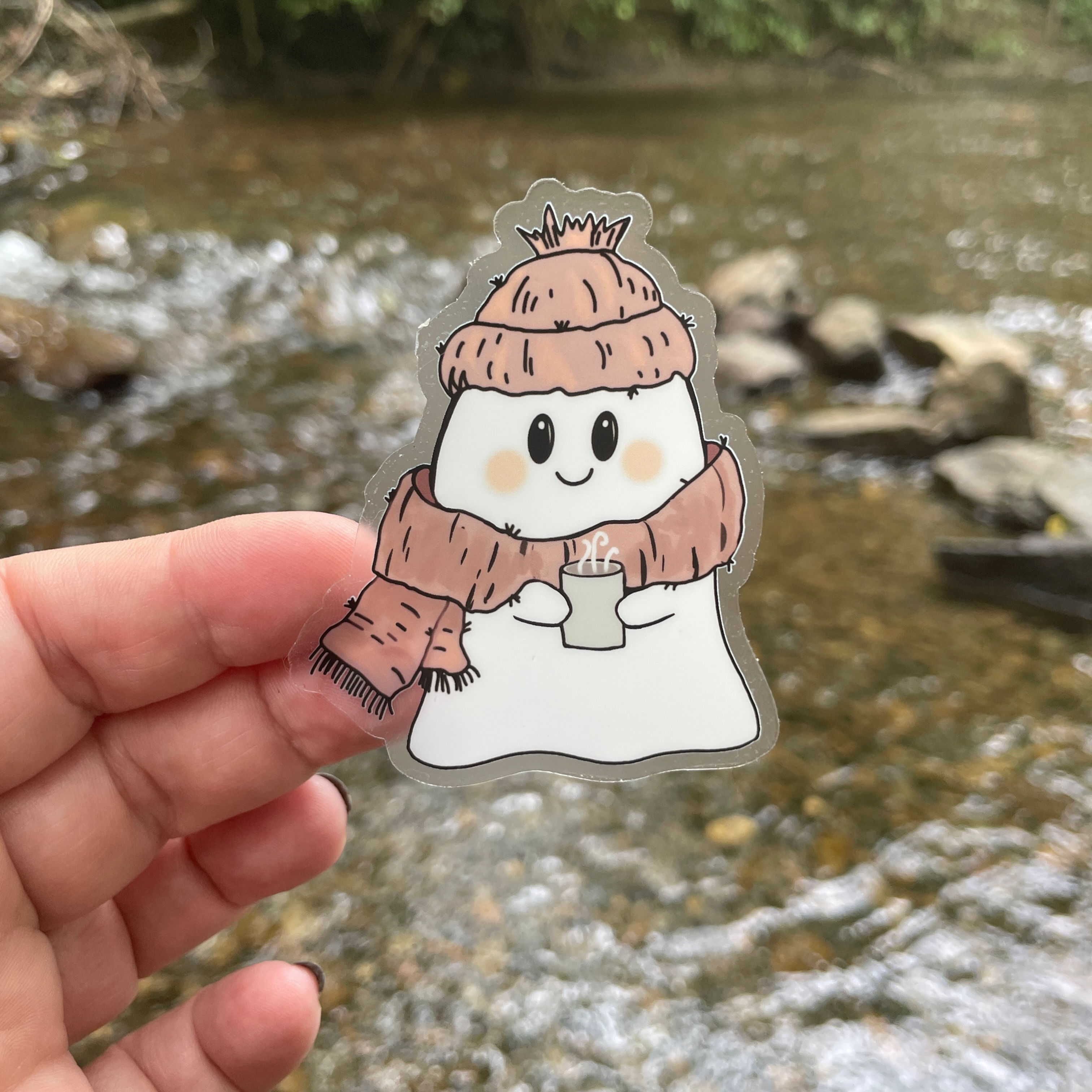 Cozy Ghost "clear" Vinyl Sticker 