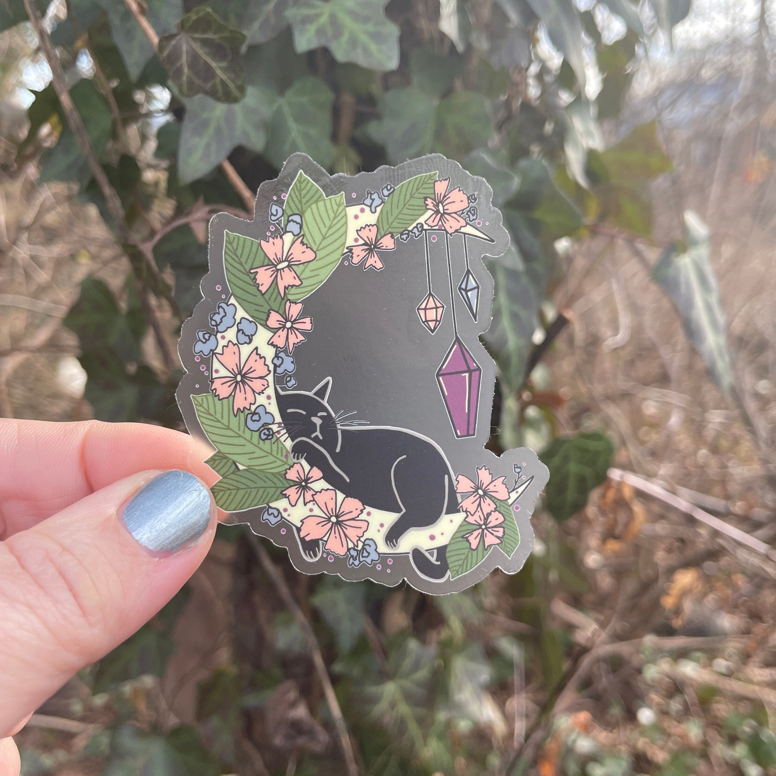 Moon Kitty "clear" vinyl sticker