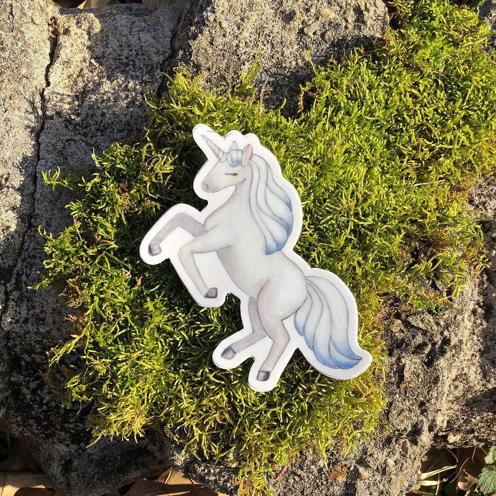 Unicorn with Blue Hair vinyl sticker