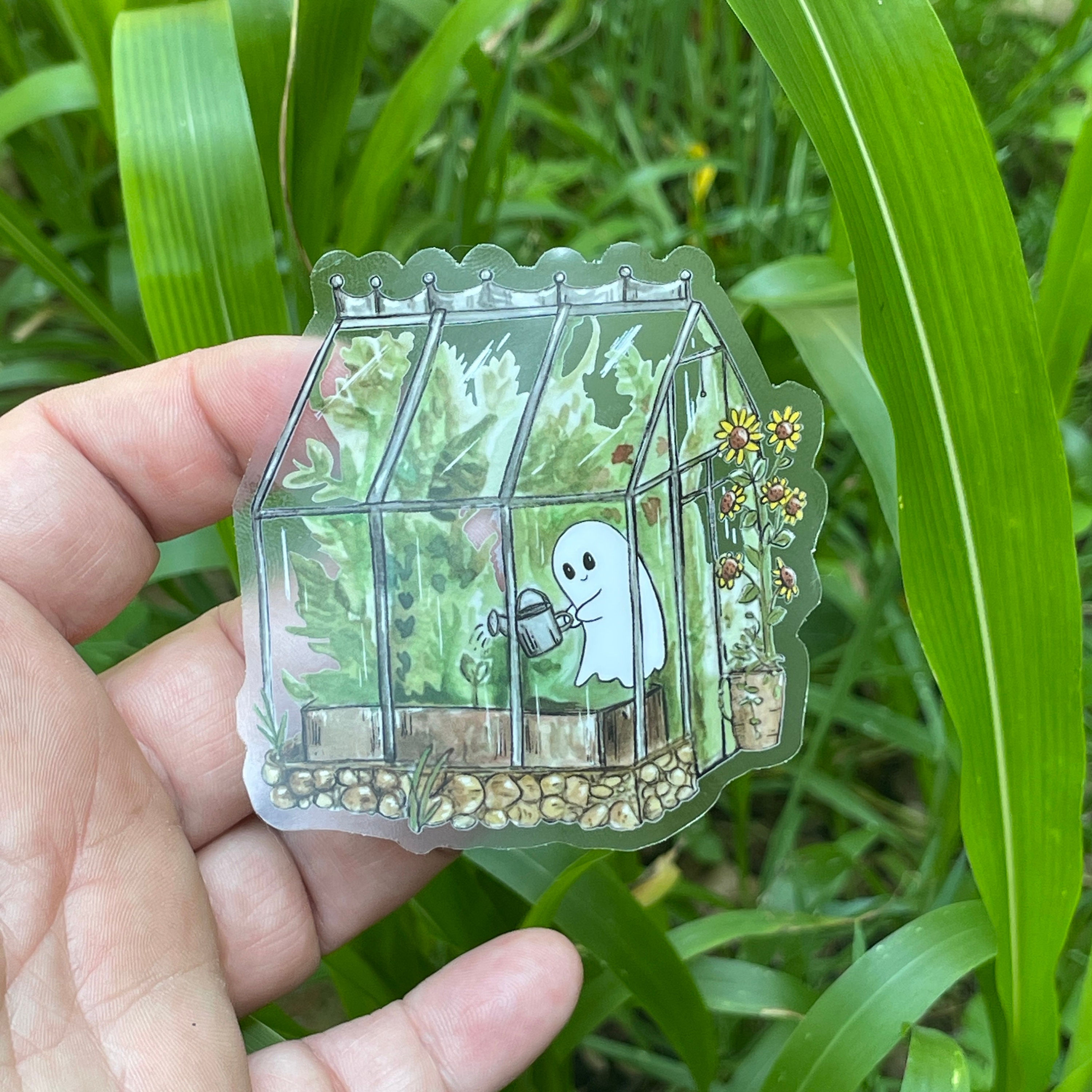 Greenhouse ghost "clear" vinyl sticker