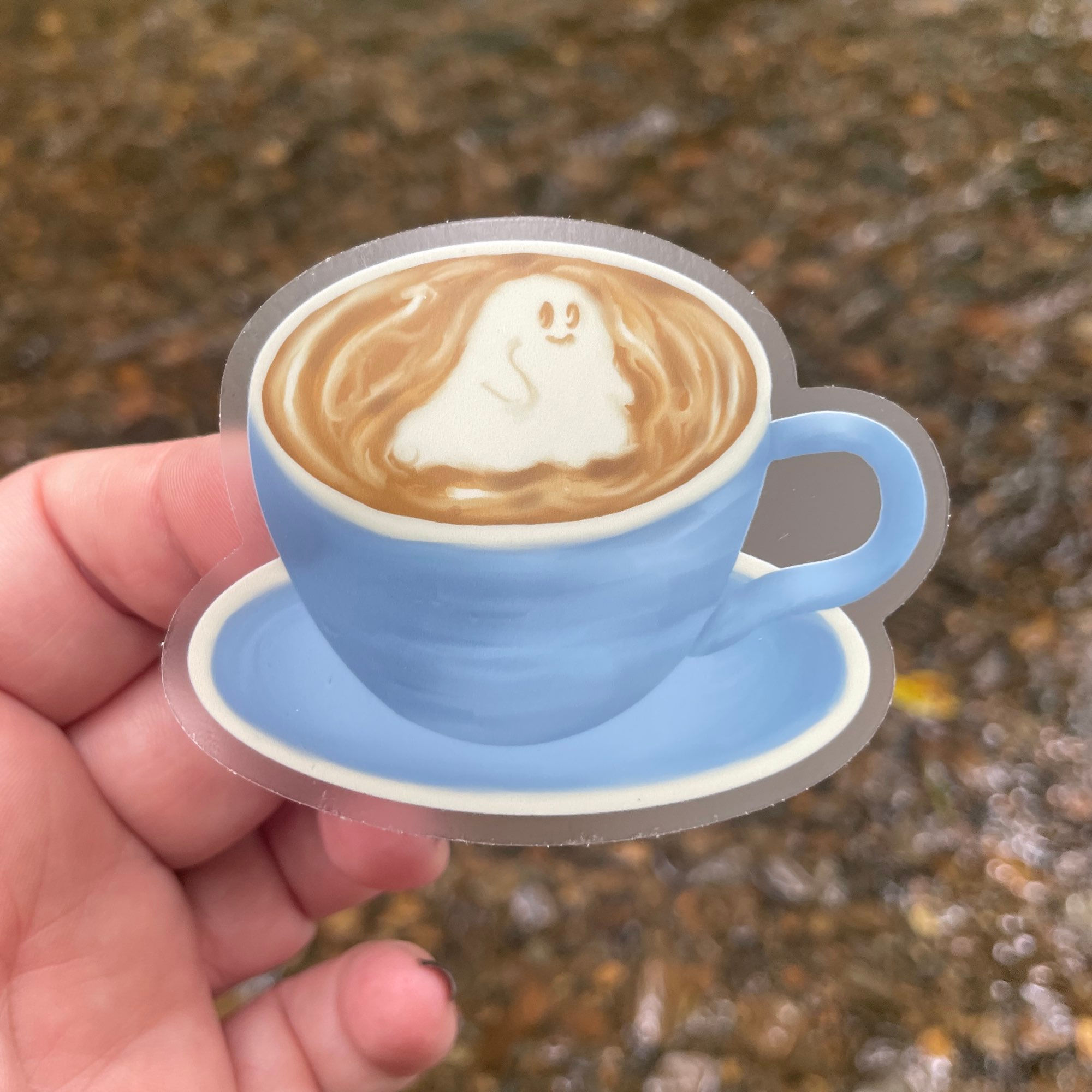 Latte Ghost "clear" Vinyl Sticker