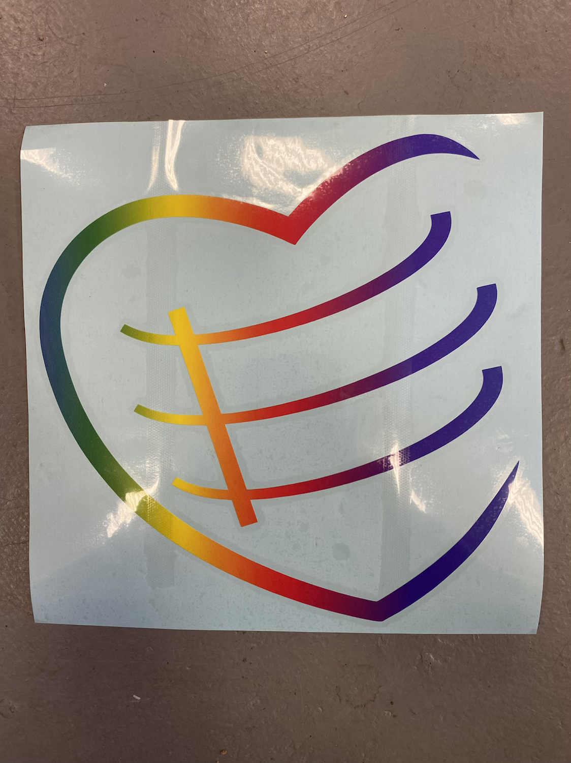 Rainbow sticker 7” 