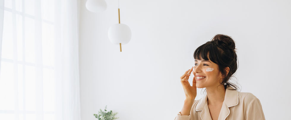 Mid-30s female finds relief from using Clear Complexion skincare products to heal acne and prevent aging