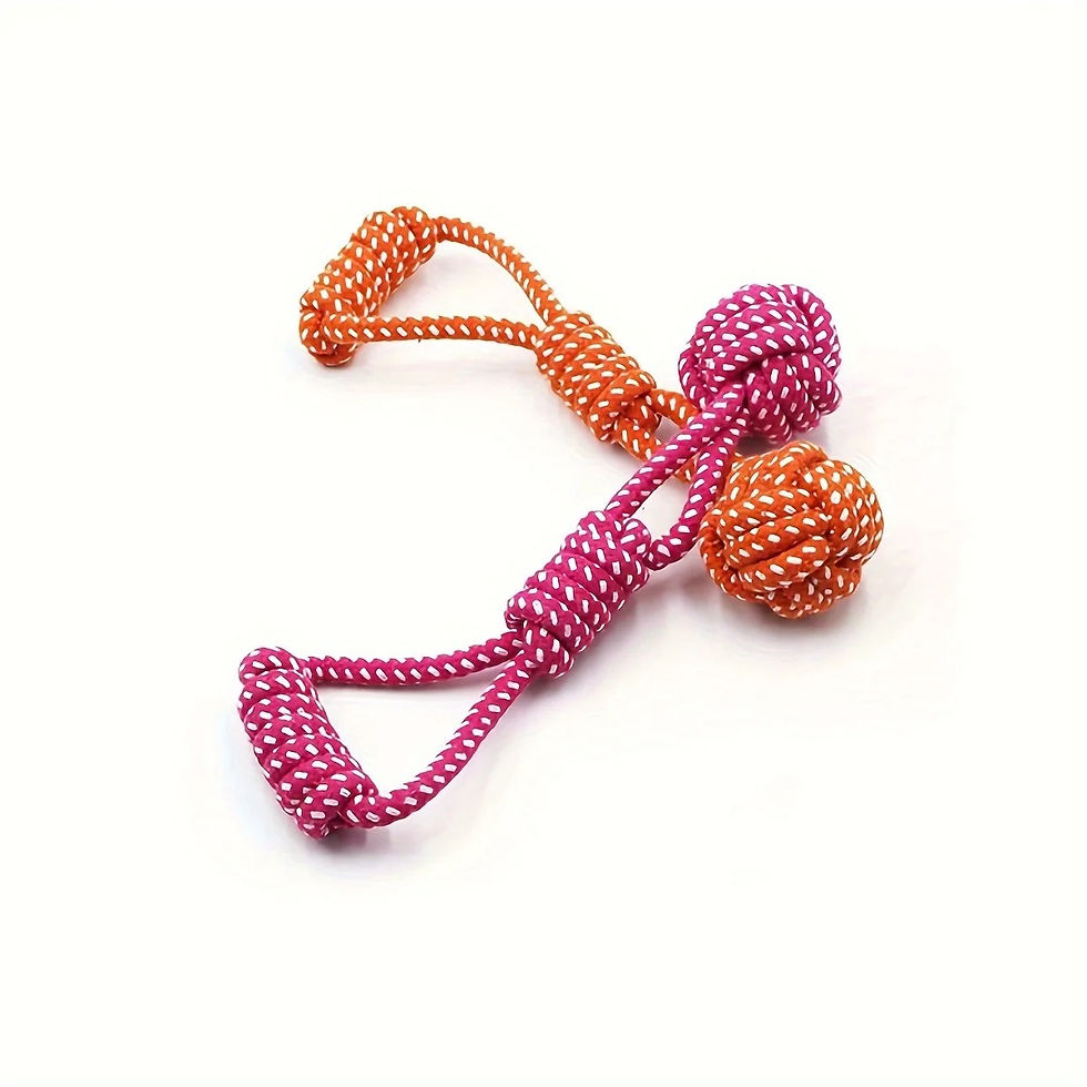 Thumbnail: 1pc Durable Dog Rope Toy with Ball - All-Breed Chew and Tug Plaything Random Col