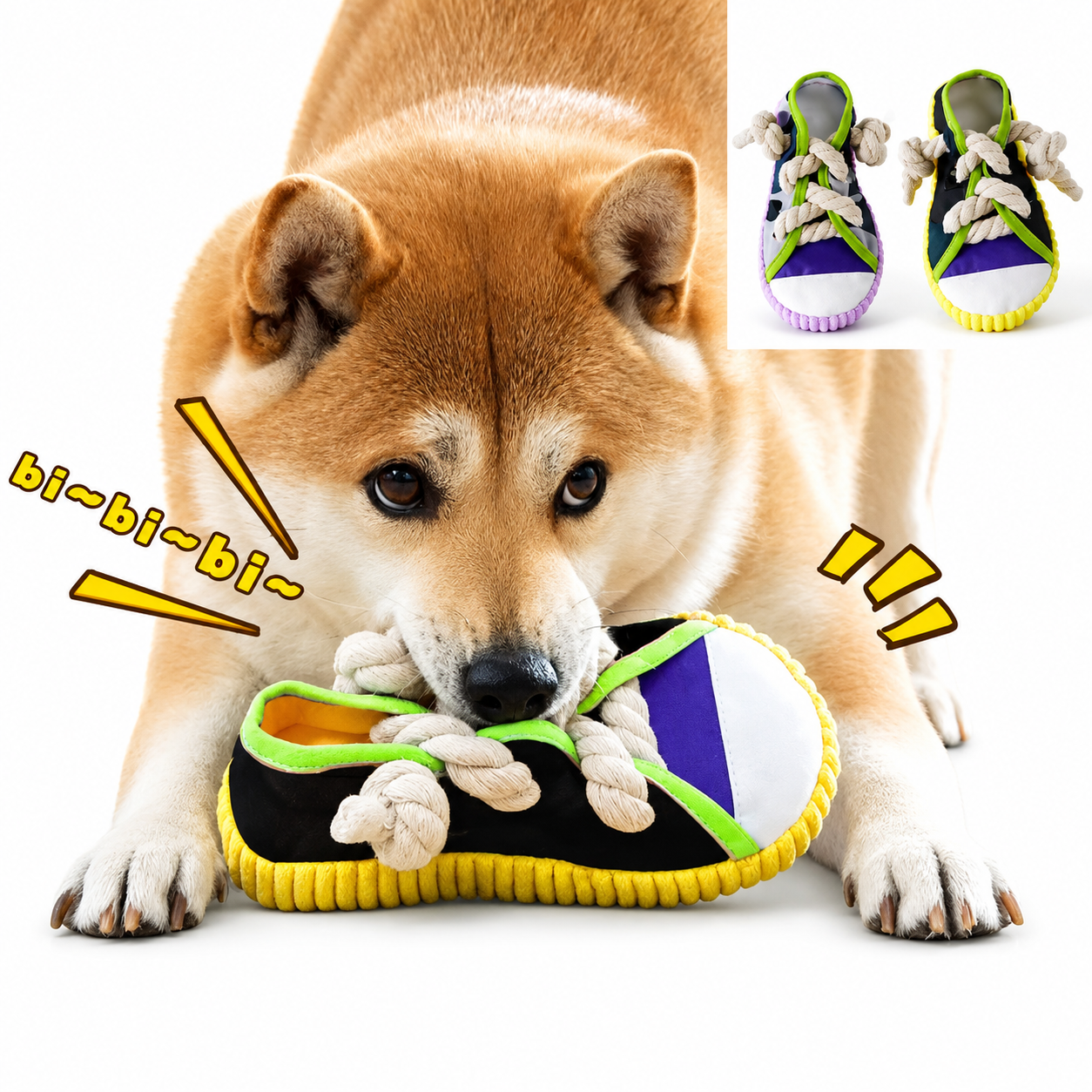 Dog Chewing Toy Squeaky Bite Resistant Puppy Chew Toy Teeth