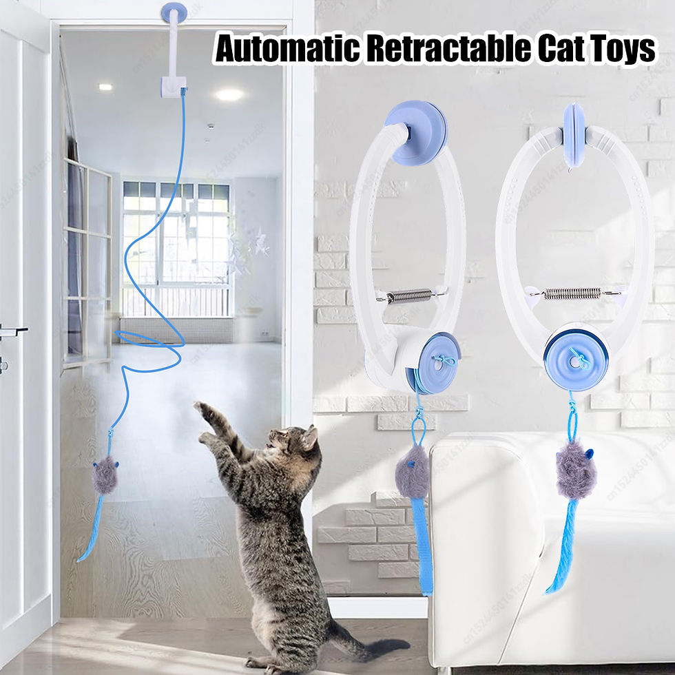 Thumbnail: Door Hanging Automatic Retractable Kitten Toys with 3 Catnip 
