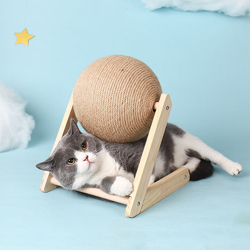 Thumbnail: Cat Scratching Ball Toy Kitten Sisal Rope Ball Board Grinding Paws Toys Cats 