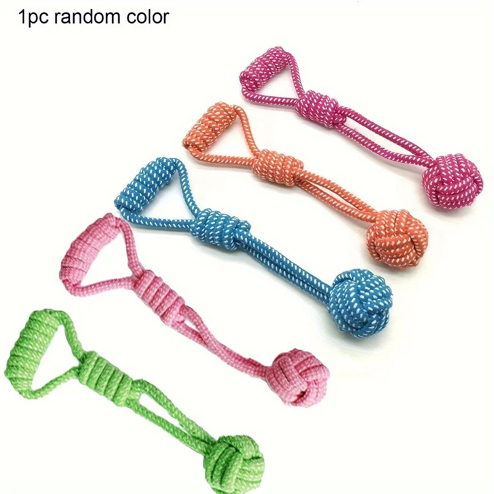 Thumbnail: 1pc Durable Dog Rope Toy with Ball - All-Breed Chew and Tug Plaything Random Col