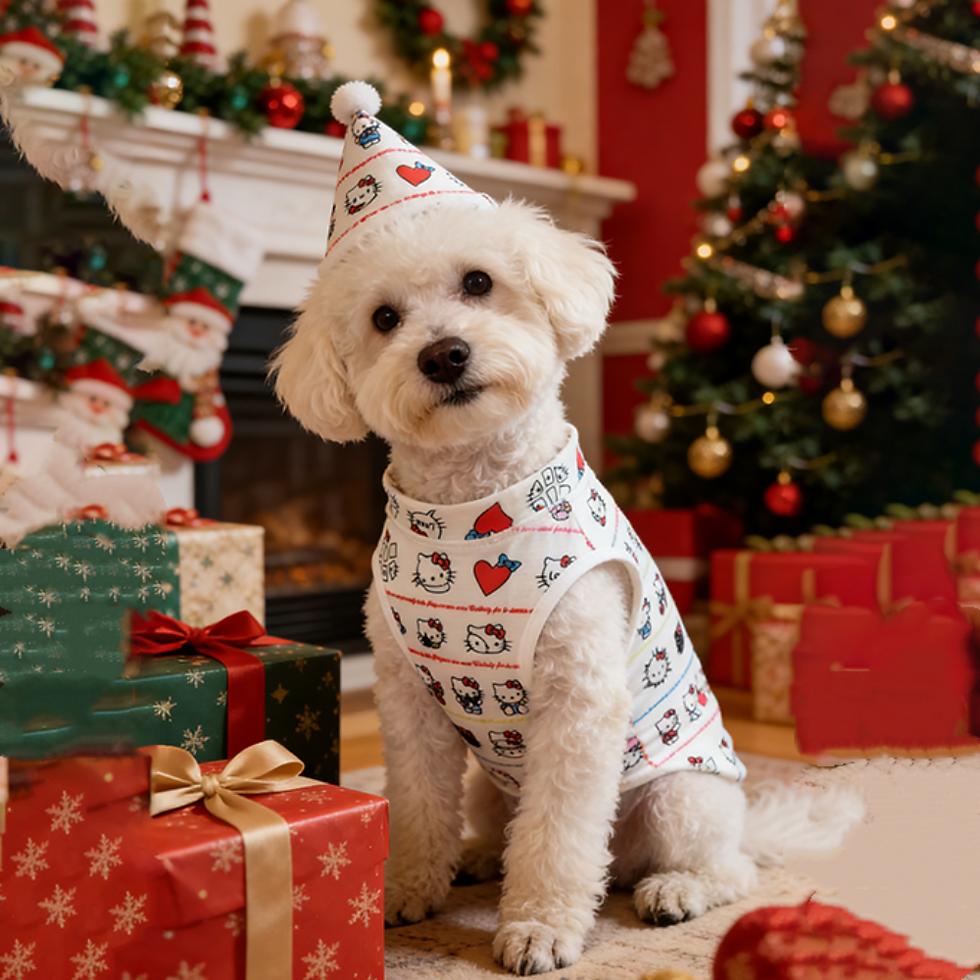 Thumbnail: 1pc  Fashionable full body printed pet vest, Sanrio's new soft pet sleeveless T-