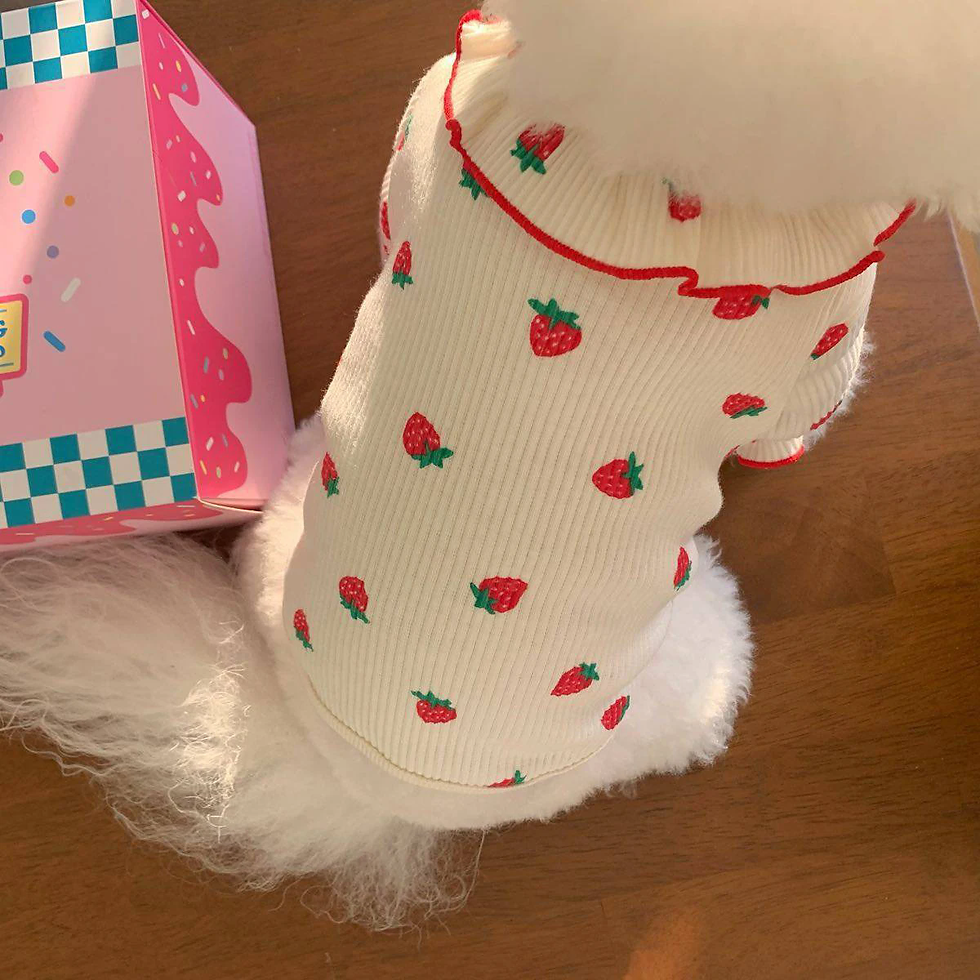 Thumbnail: Medium Cat Clothing Cute Dog Clothing for Small Dog Strawberry Dog Vest 