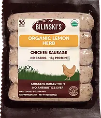 Bilinski's Organic Lemon Herb Chicken Sausage