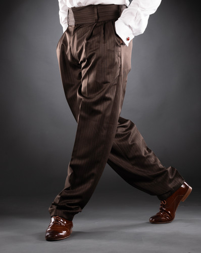 Brown with light stipes (Argentine Tango Trouser for Men)