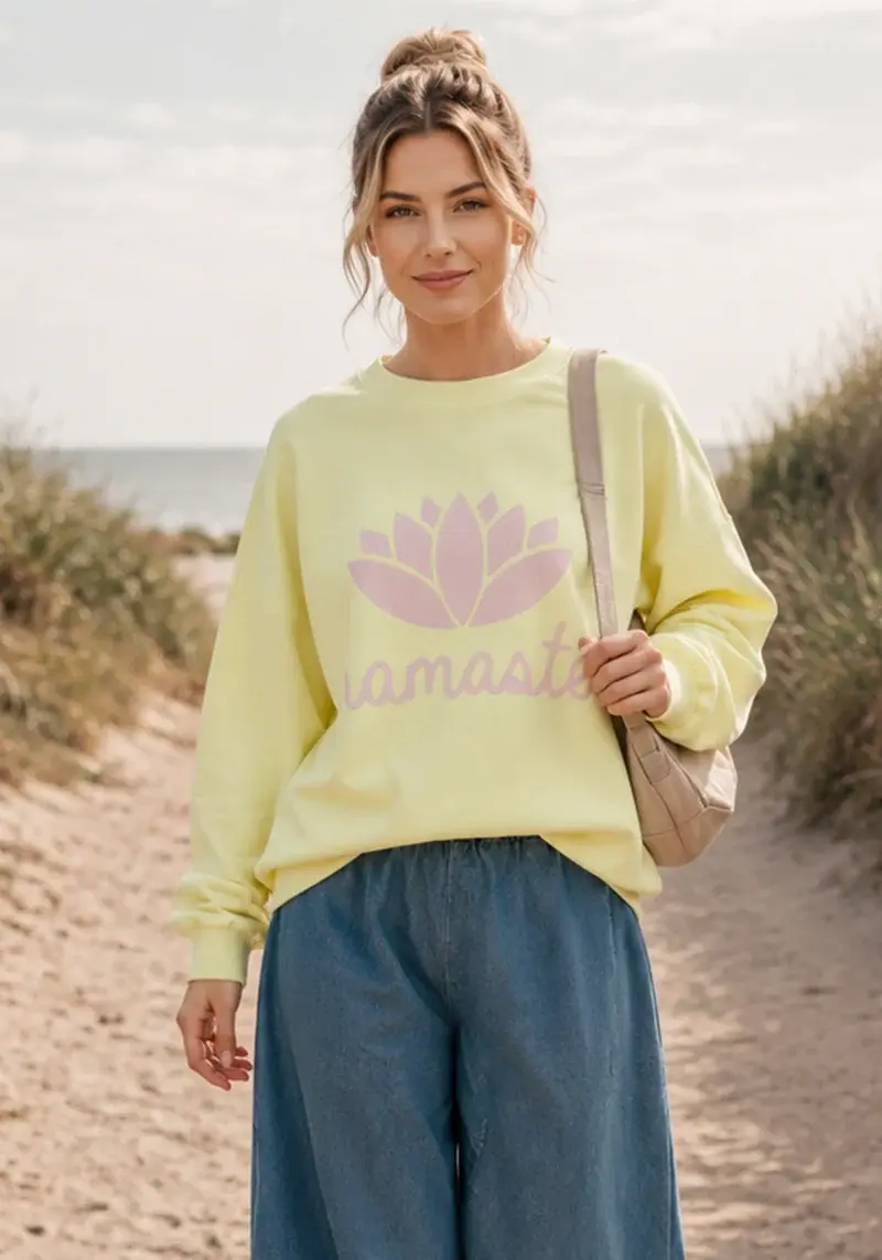 Miniaturbild: miss goodlife - Roundneck Namasté - butteryellow Größe M