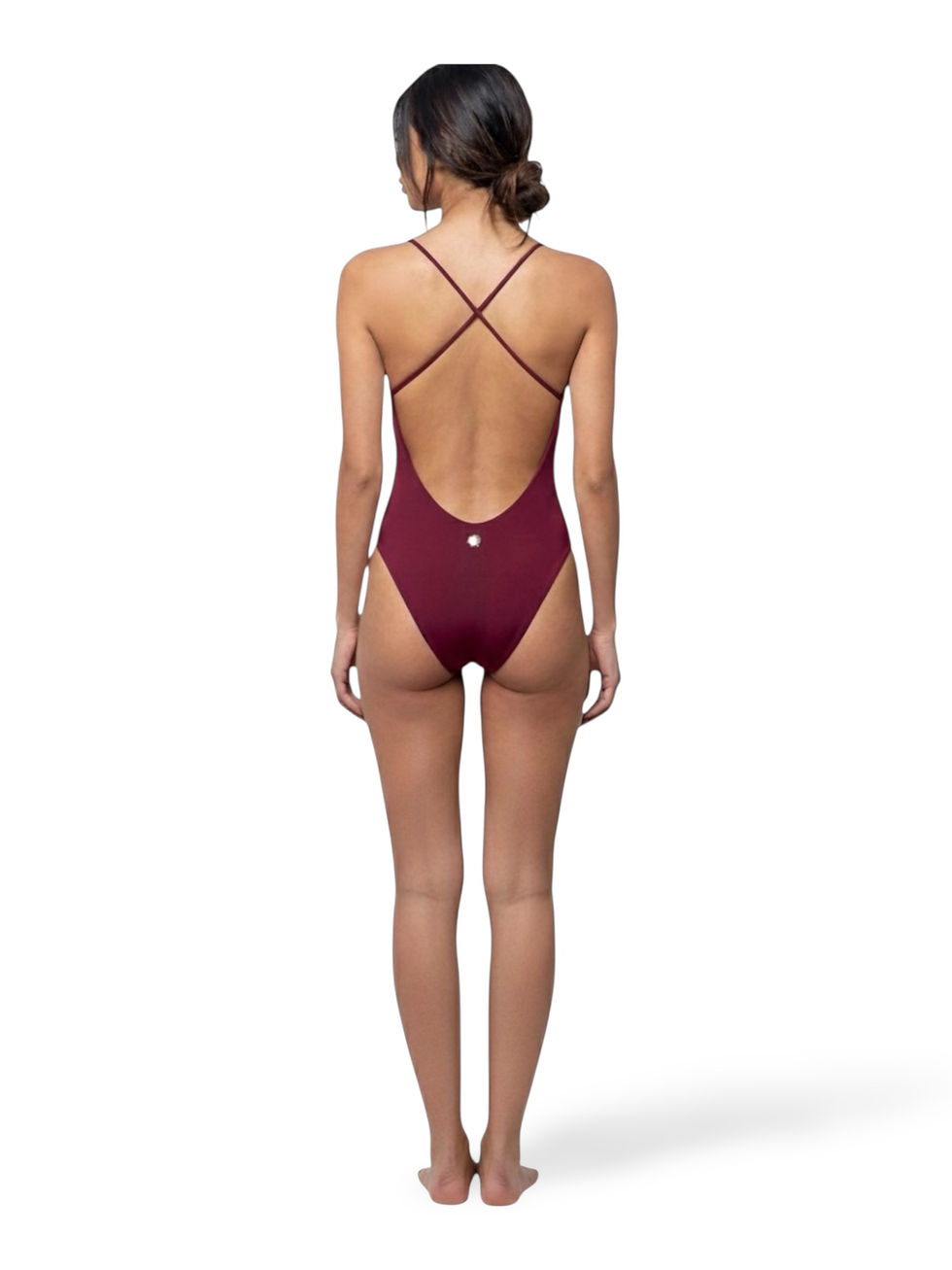 Miniatura: Costume Intero  Aqua Shimmer Burgundy | Scollo Profondo 