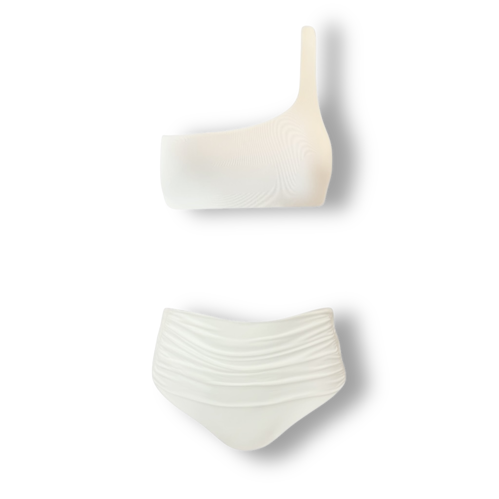 Bikini Asha Bianco Reversibile nel Colore Caramello 