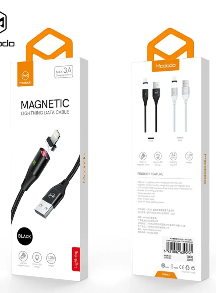 MCDODO Lightning Retractable Design Cable Circle Series White 0.9 Meter