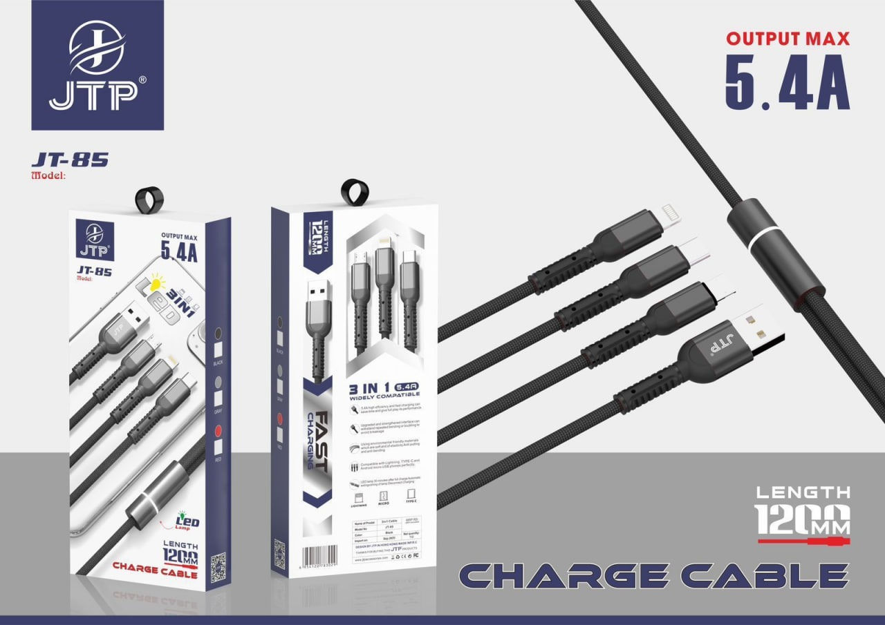 JTP 3 in 1 Cable with Led (JTP-85)