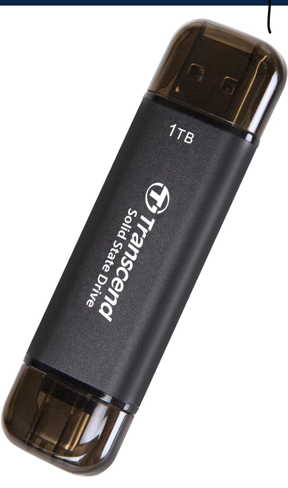 Thumbnail: Transcend 310C 1TB USB C & USB A External Portable SSD, Black