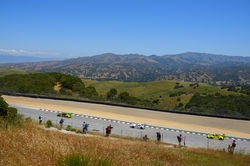 Mercedes on big curve.