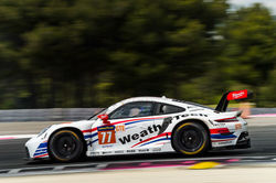 Close up of the Porsche on the track.