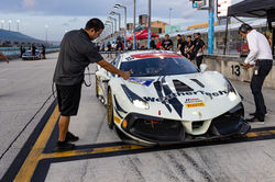 Ferarri pulling into pit road.